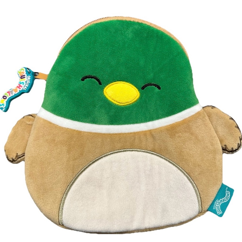 Squishmallows Avery The Mallard Duck Zippered Pencil Case Makeup Bag